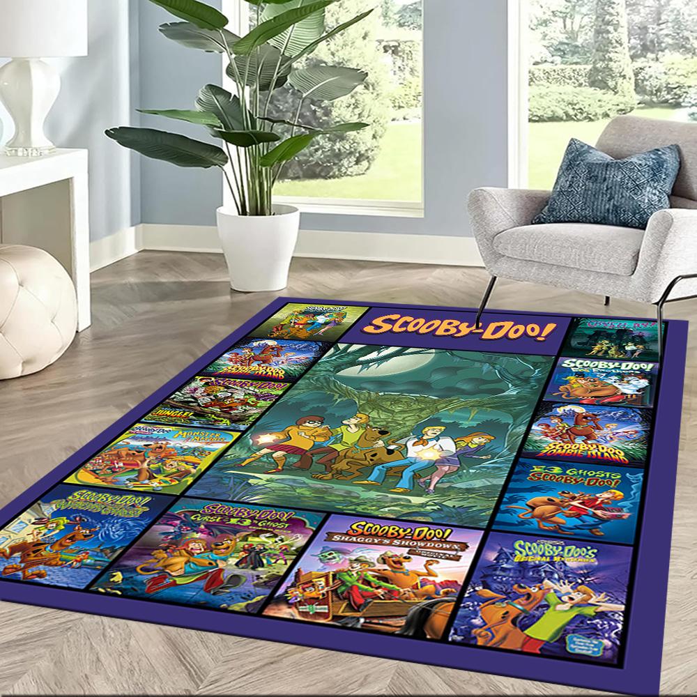 Scooby-doo Mystery Solving Team Square Rugs Are a Great Choice for Living Rooms, Bedrooms, Home Décor, and As Gifts.