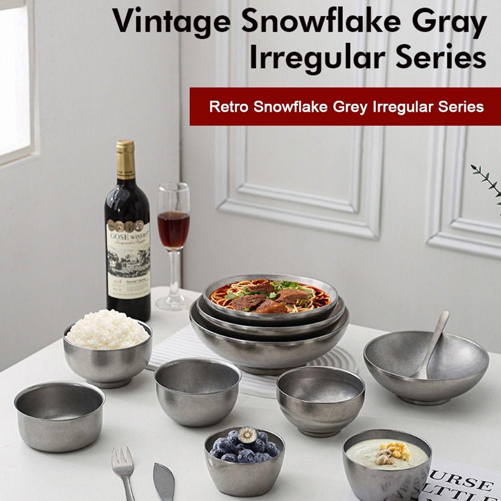 Plato de Cena Multifuncional de Metal Vintage Vajilla Irregular para Huesos Platos Retro para Comida Uso para Cenar