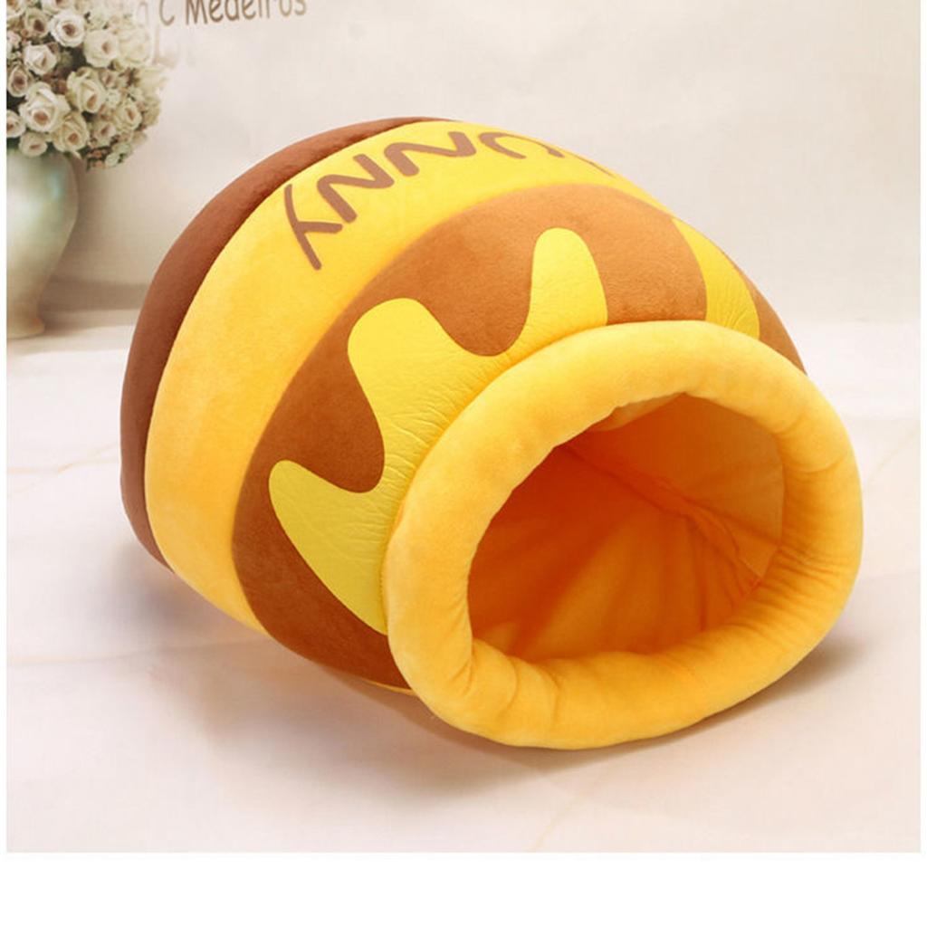 Cat Cave Bed Warm Soft Removable Cushion Honey Pot Shape Cute Pet Bed House for Puppy