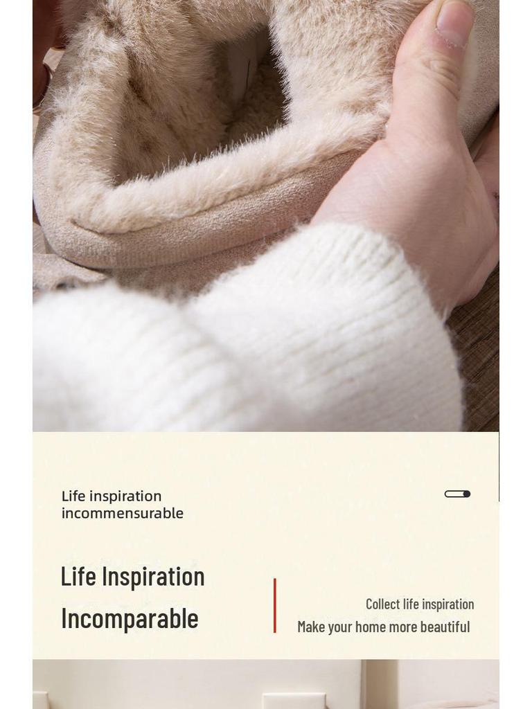 Women's and Men's Indoor Outdoor Cotton Slippers with Heels - Plush Velvet, Thick-Soled for Winter Comfort.