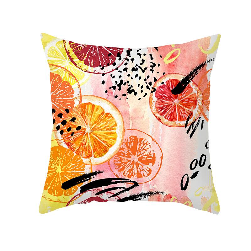Nordic Sofa Pillow Cover Small Fresh Fruit Print Peach Skin Cushion Cover Office Pillow Cover Home