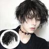 Męska Krótka Kręcona Syntetyczna Peruka Włókno Odporne na Wysoką Temperaturę Pełne Pokrycie Głowy Cosplay Włosy Stylowy Wygląd