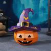 Halloween Ornament Pumpkin Wearing Witch Hat Shape Statue Indoor Outdoor Decor Spooky Halloween Tabletop Decoration