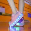 Direct sales double wheel runaway shoes children runaway shoes shrink girls boys roller skates charging flash skates