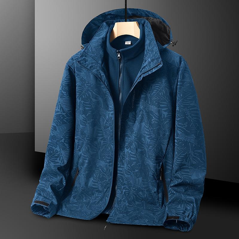 2023 autumn and winter new three-in-one removable sports outdoor jacket men's and women's autumn and winter camouflage two-piece set