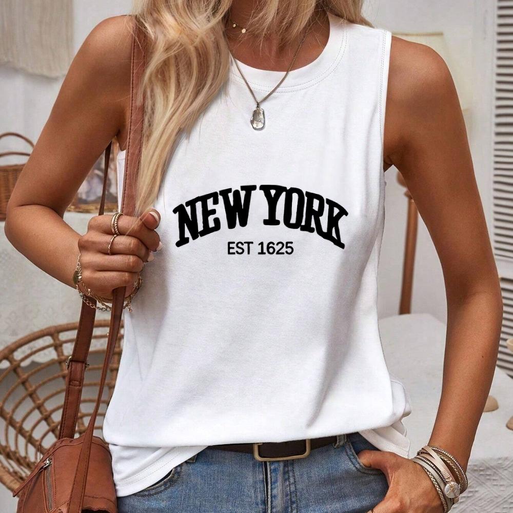 

Женская одежда, новые печатные футболки без рукавов, летние и весенние повседневные свободные топы без рукавов, повседневные уличные топы, комплекты одежды 5XL