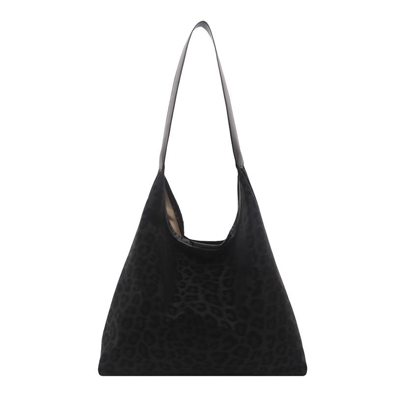 

Retro fashion leopard print tote bag women s trend casual large capacity shoulder bag versatile underarm bag commuting чёрный
