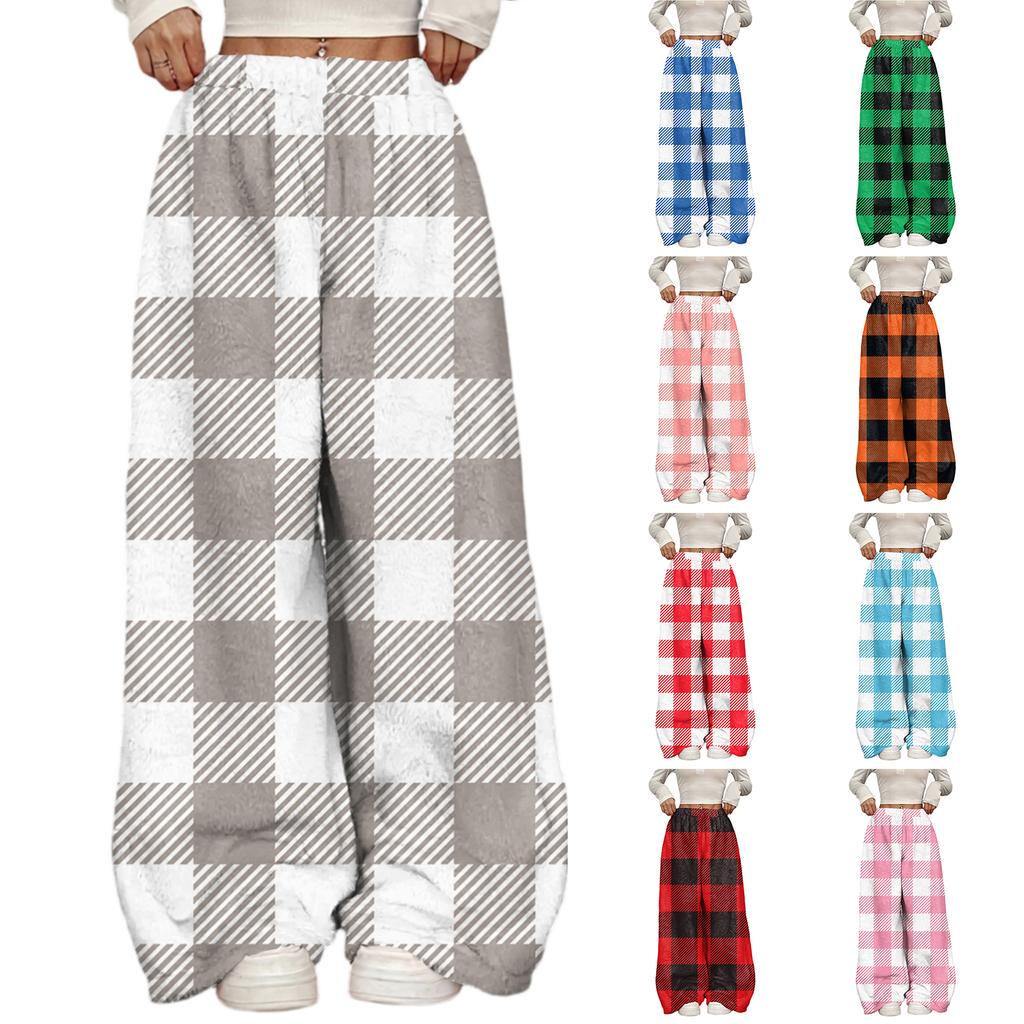 Women's Casual And Fashionable Printed Elastic Waist Loose Wide Leg Pants