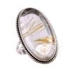 Natural Golden Rutile Gemstone 925 Solid Sterling Silver Jewelry Ring S.9 E1d42