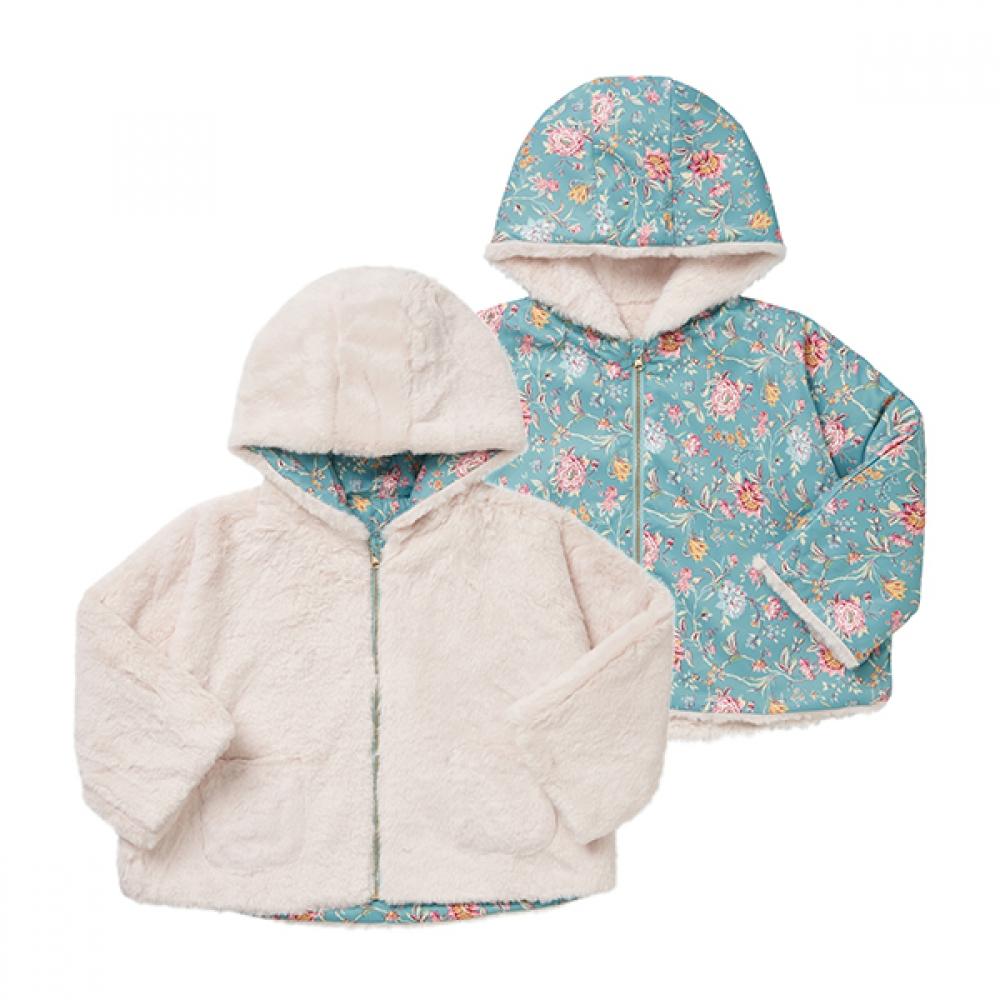 

Louis Missha Grc W23 R0129 Felvet Felvet Floral Reversible Kids Coat GRC-W23-R0129 (7A)