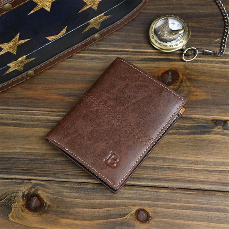 Mens Leather Bifold ID Card Holder Wallet Billfold Handbag Slim Clutch New Gifts