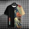 New Trend Cartoon Graphic T Shirt Japanese samurai Ninja Cat 3D Printed Funny Tshirts For Men Clothing Fashion Loose O Neck Tops