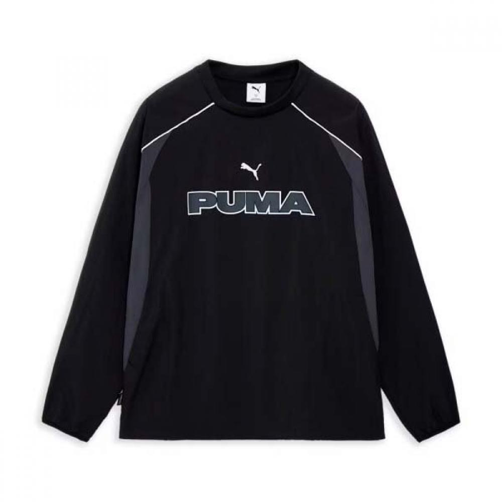Puma Woven Long Sleeve Men S Crew Heritage Football Colorblock 636281 01 01 Black/M(95)
