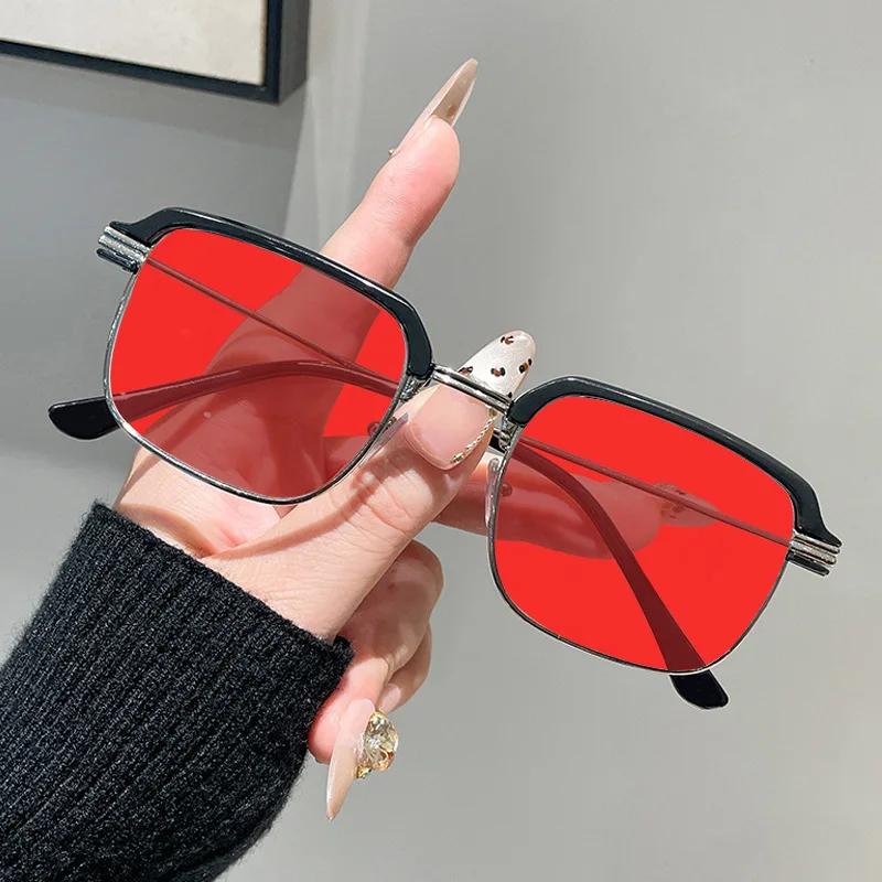 Luxury Metal Frame Blue Light Blocking Glasses Night Vision Goggles New Orange or Red Lens Eyewear for Competitive Game Computer