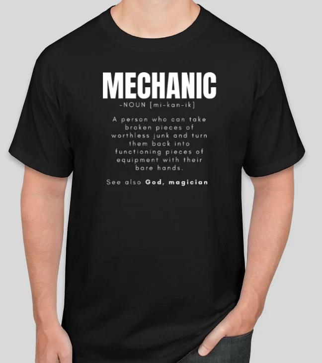 MECHANIC Motor Sport Racing T Shirt Size Tshirt T-Shirt TRACK GIFT DAD L