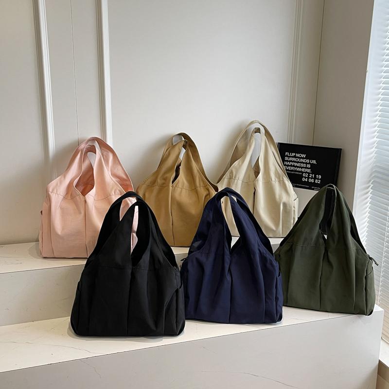 Handbag Lightweight Large Capacity Shoulder Bag Travel Bag Solid Color Tote Bag