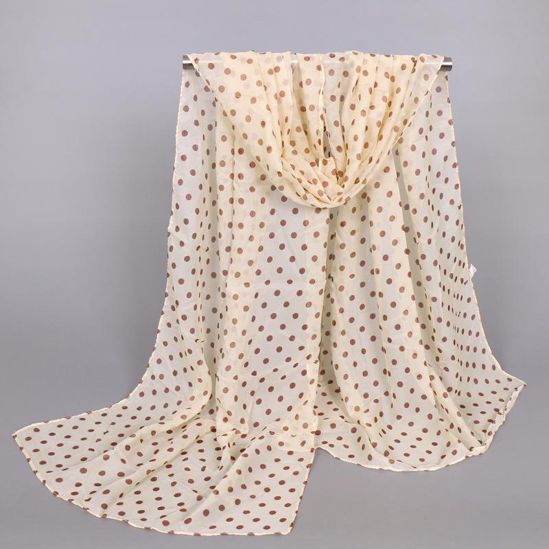 Pañuelo de Chifón de Lunares Estilo Coreano - Refrescante Estampado Primavera/Verano