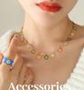 Niche Colorful Floral Drip Oil Pendant Necklace - Personalized Pastoral Autumn/Winter Style Jewelry