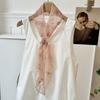 Lace silk scarf high-end three-dimensional relief embroidery embroidery silk scarf versatile neck protection small scarf scarf decorative belt