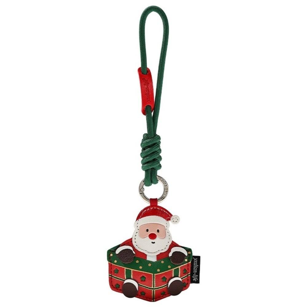 Waterproof Christmas Key Ring Leather Snowman Bag Pendant Small Gift Santa Claus Keychain  Car Key