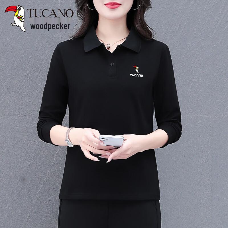 Woodpecker Women's Cotton Blend Long Sleeve Polo T-Shirt