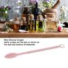 Pink Retractable Silicone Spatula Mini Telescopic Spatula Spoon Reusable Easy to Clean with Hanging Buckle for Cosmetics Lip Gloss