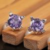 Sterling Silver Kitten Earrings Women'S Simple Earrings Design Style Temperament Small Earrings Zircon Earrings
