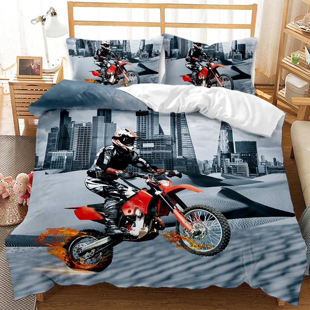Dynetrekk for motorsykkel Motocross Rider Racing Motorsykkel Dirt Bike Sengesett Kjøretøy Ekstremsport polyester dynetrekk