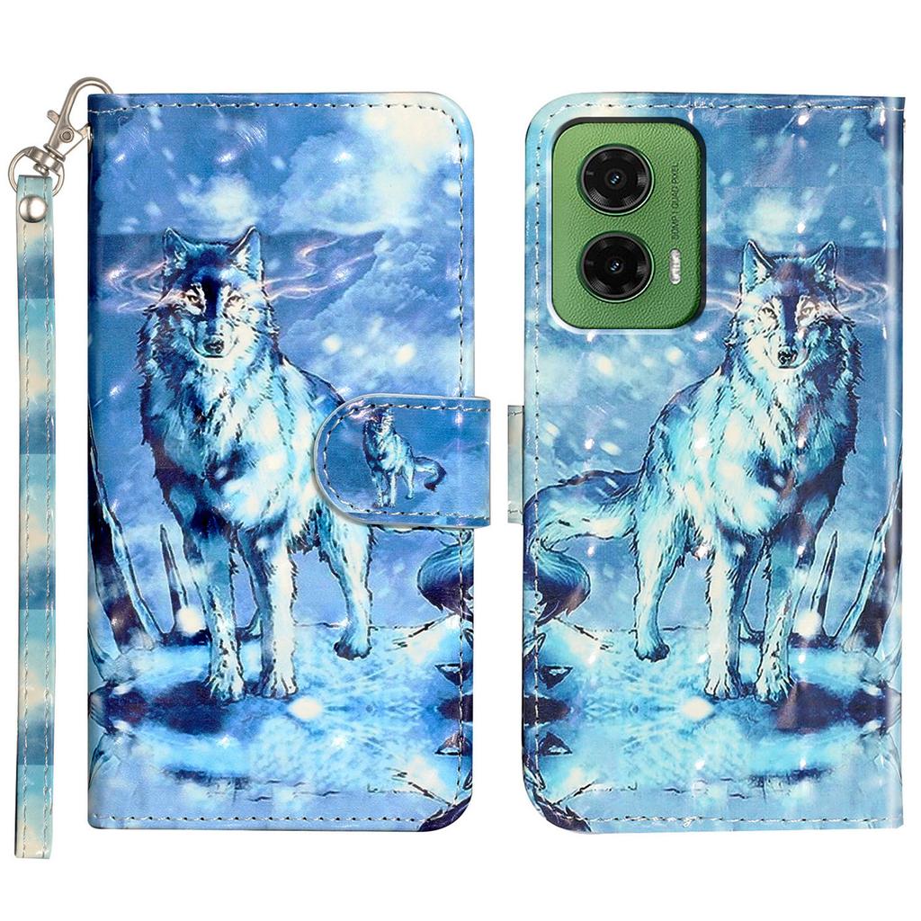 For Motorola Moto G35 5G Case 3D Pattern Printed Phone Leather Phone Cover