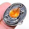 Gema Citrino Hecho a Mano Plata de Ley 925 Joyería Anillo Talla 6