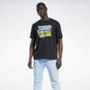 Reebok Retro Print Casual Sports Short Sleeve T-Shirt Unisex Tops Black GS4183