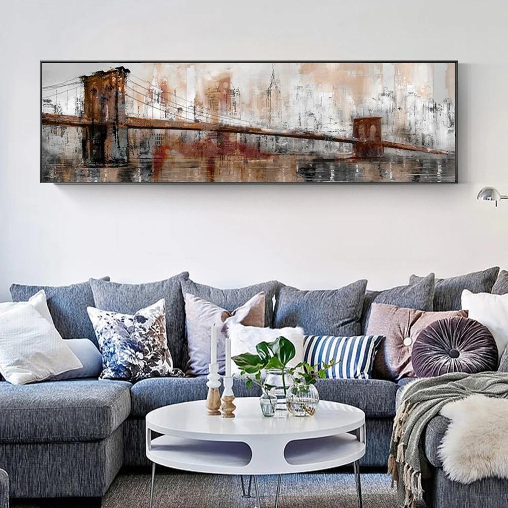 Vintage Golden Gate Bridge Posters And Prints Abstract Landscape Canvas Art Paintings On The Wall Pictures For Living Room Decor
