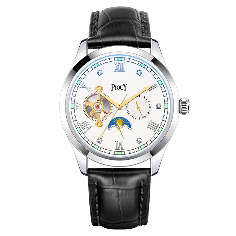 Uhr Herren Tourbillon leuchtende multifunktionale mechanische Uhr Herrenuhr Geschenk