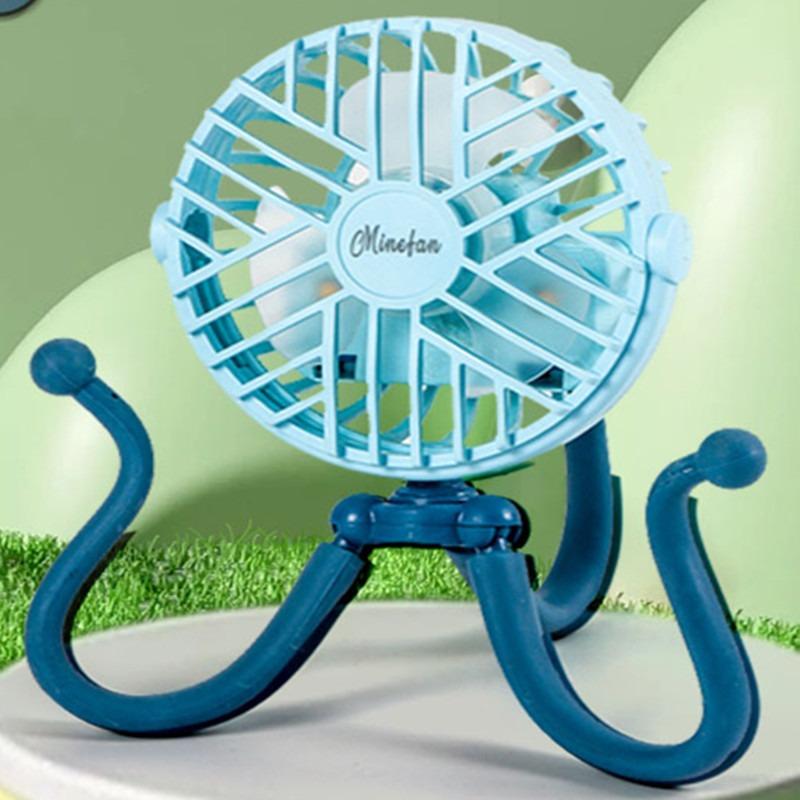 

1 шт. вентилятор для зарядки, вентилятор для детской коляски, кровать, бесшумный телескопический вентилятор с зажимом, портативный мини-вентилятор ZH синий