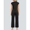 Fashionable Women's Vacation Covered Sleeve Belt Two-Piece Set