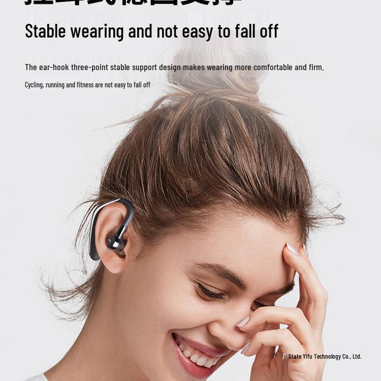 Wireless Single Ear Bluetooth Earphone with Long Battery Life for Drivers and Riders