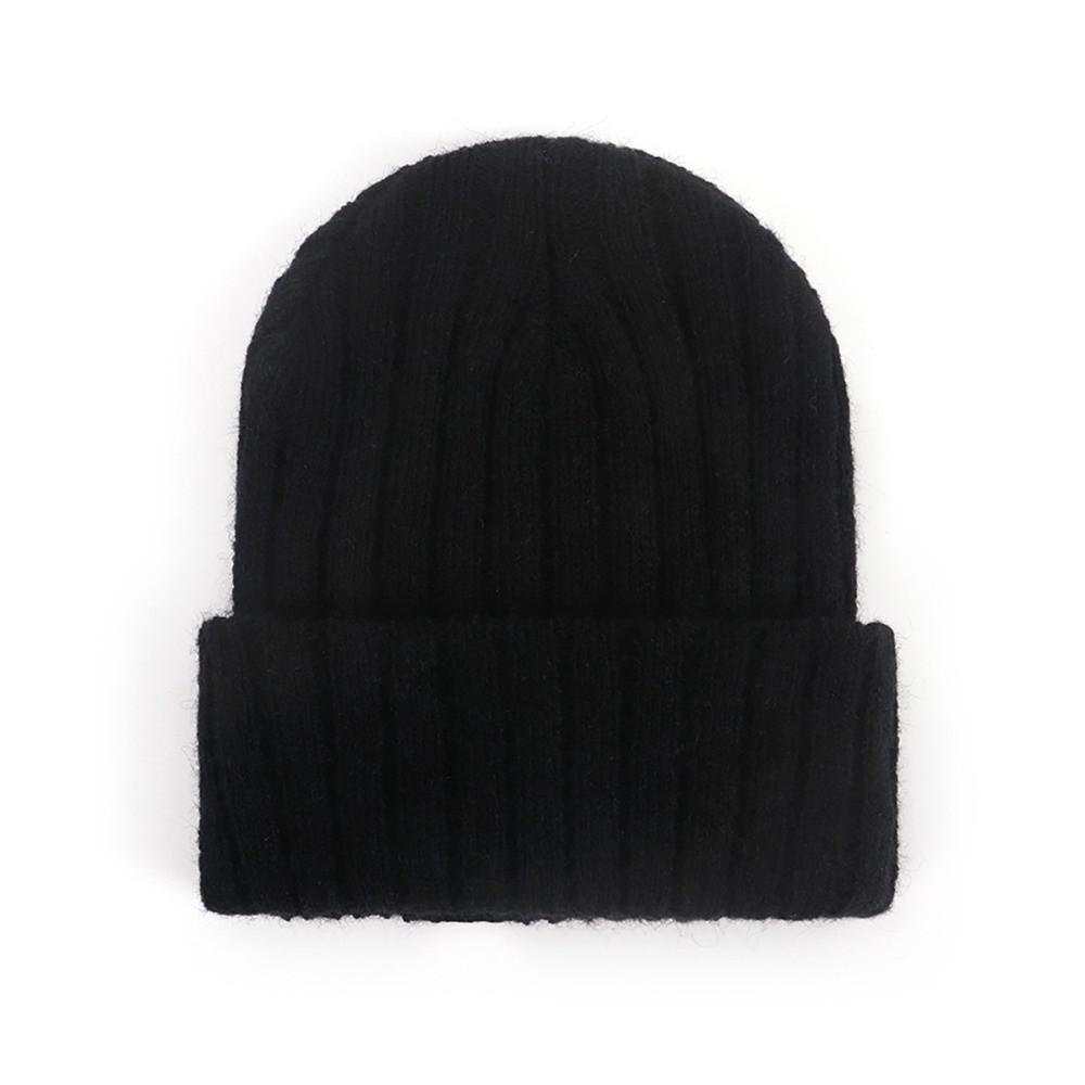 Solid Color Kids Knitted Beanie Hat Cat Ear Embroidered Bonnet Fashion Winter Cap For Children