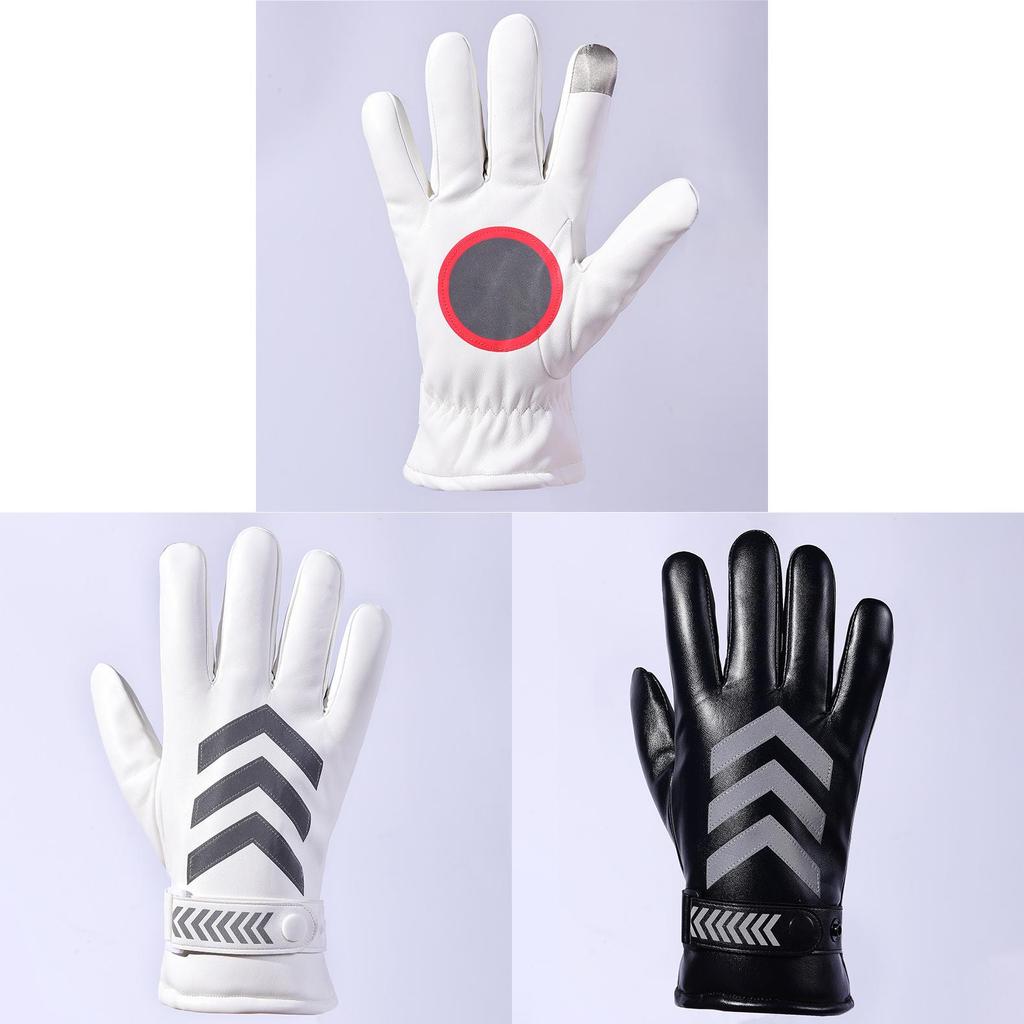Pu Leather Mens Touchscreen Gloves For Winter Outdoor Cycling Commuting