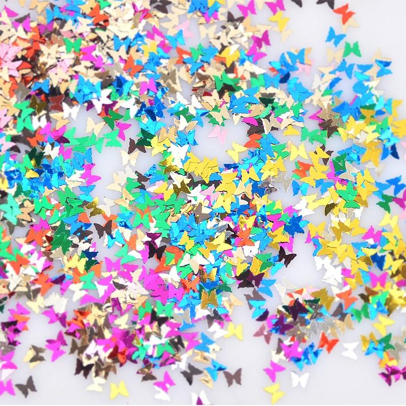 12 Styles Butterfly Shape Nail Flakes Paillette 3D Laser Glitter Bow Tie Sequin DIY Nail Art Decorations