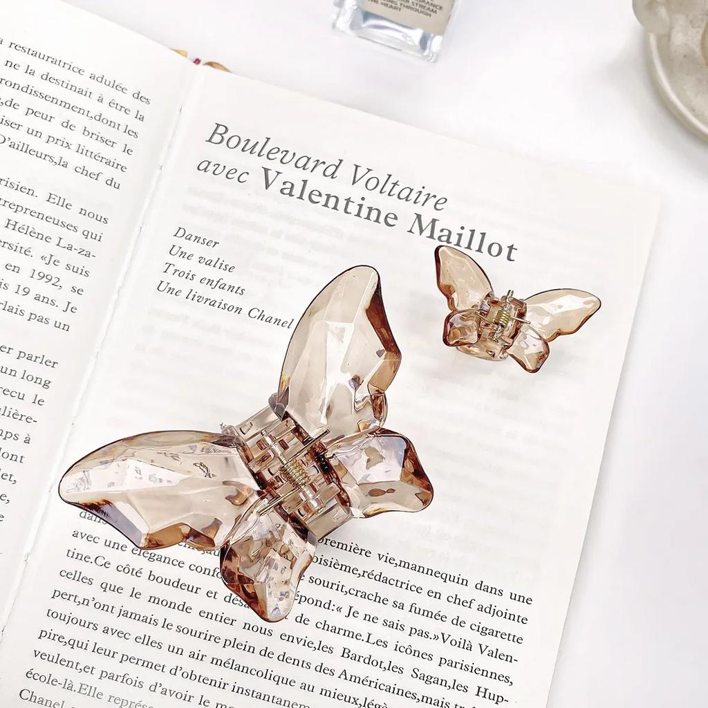 Kristall Schmetterling Meerjungfrau Haarklammer Mädchen Hinterkopf Klemme Clip Transparent Groß Haarspangen Haarnadeln Kopfschmuck Haaraccessoires