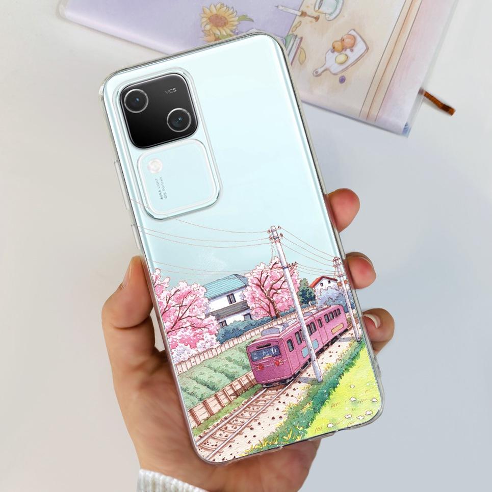 For Cover Vivo S18 5G Phone Case Initials Letter Soft Silicone Back Shell For Vivo S18 Pro Coques Bumper Transparent VivoS18 Pro