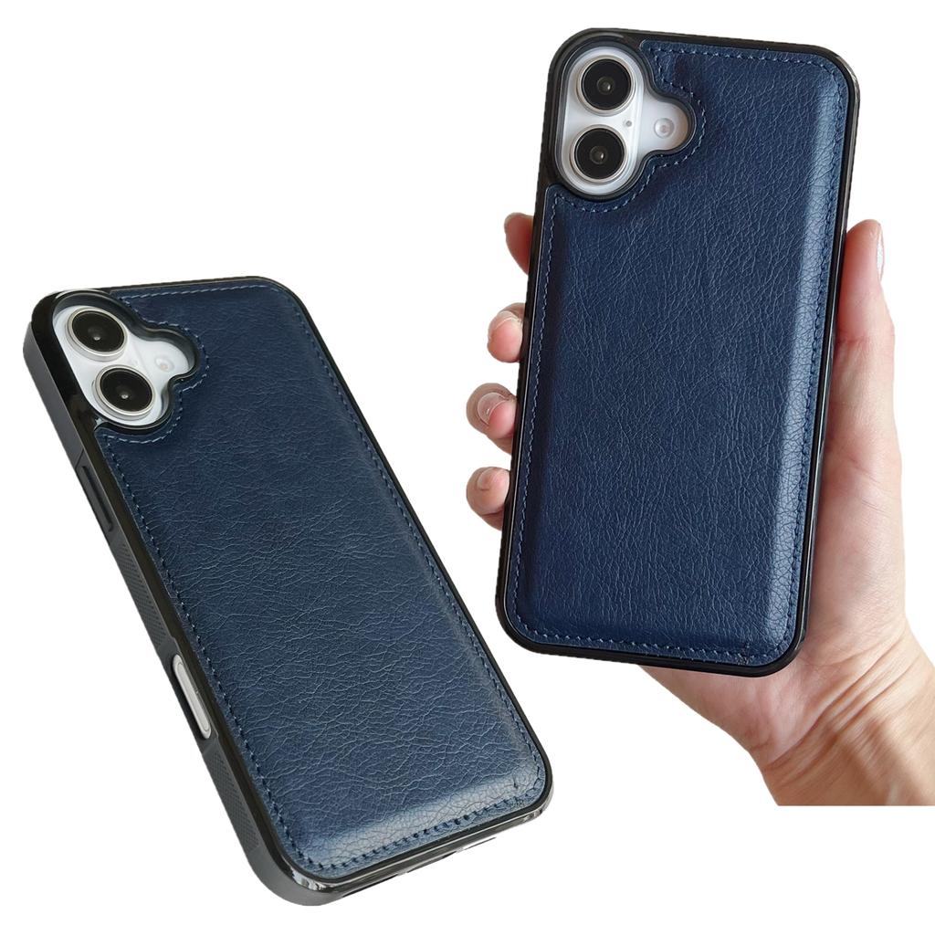 For iPhone 17 Case Calf Texture PU Leather Anti Fingerprint Back Phone Cover