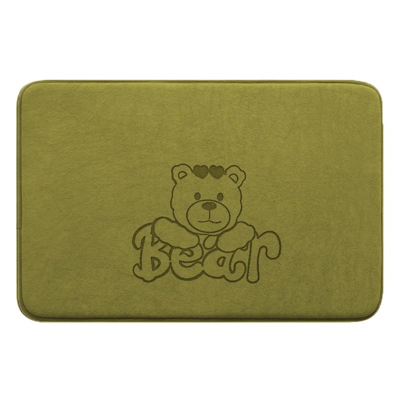 Absorbent Foot Mat for Bathroom Door Bear Print Square Foot Mat for Bathroom Non-slip Mat for Toilet Thickened Door Mat