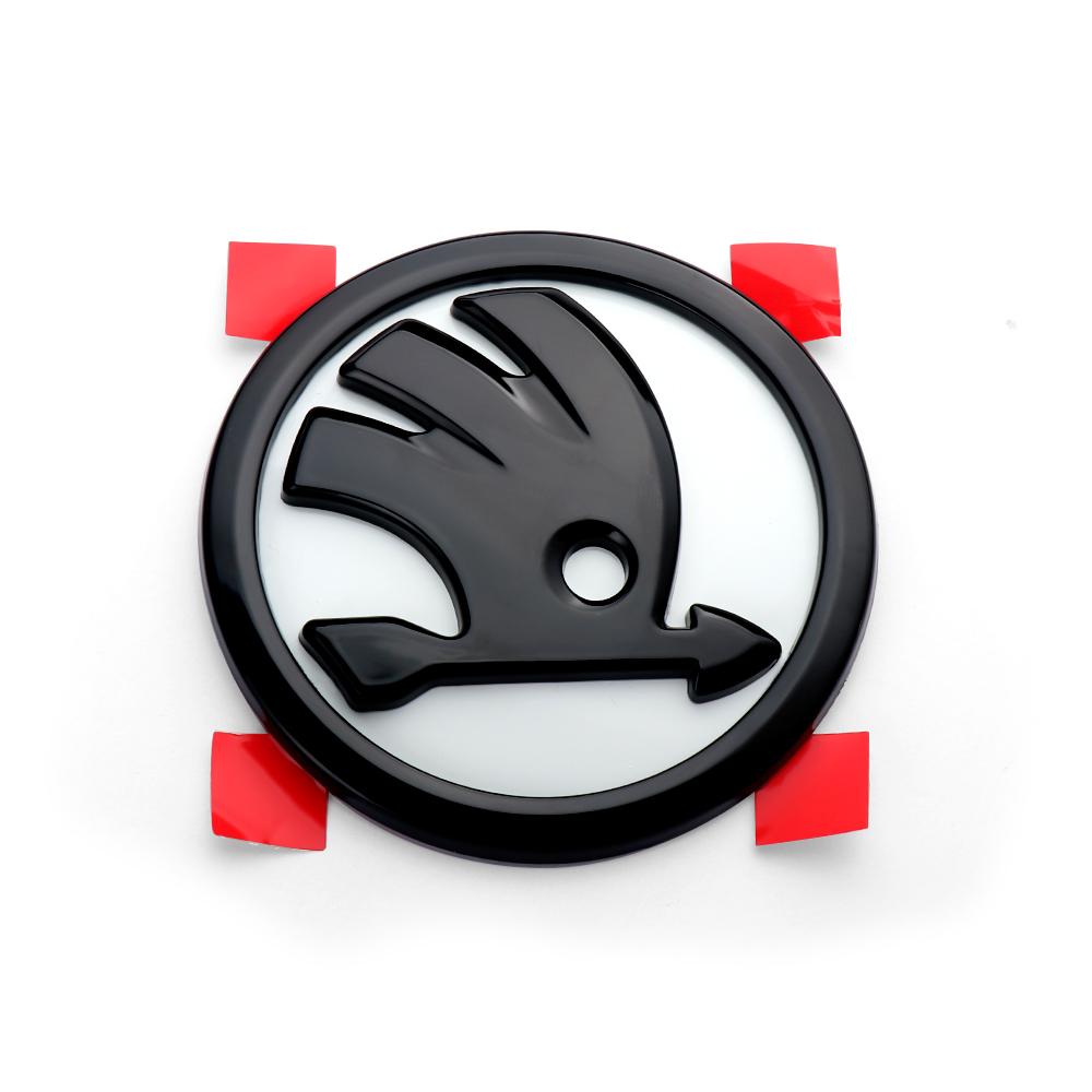 AGTQ2 1pcs 8/9/10cm Car Emblem Badge Hood Front Rear Trunk Logo For Skoda Fabia Yeti Rapid Kodiaq Mk3 A4 A6 A7 Kamiq Vrs Karoq