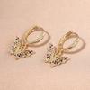 Huitan Hollow Butterfly Drop Earrings Inlaid Colorful Shiny CZ Cute Trendy Party Daily Versatile Accessories Gold Color JewelryGood product