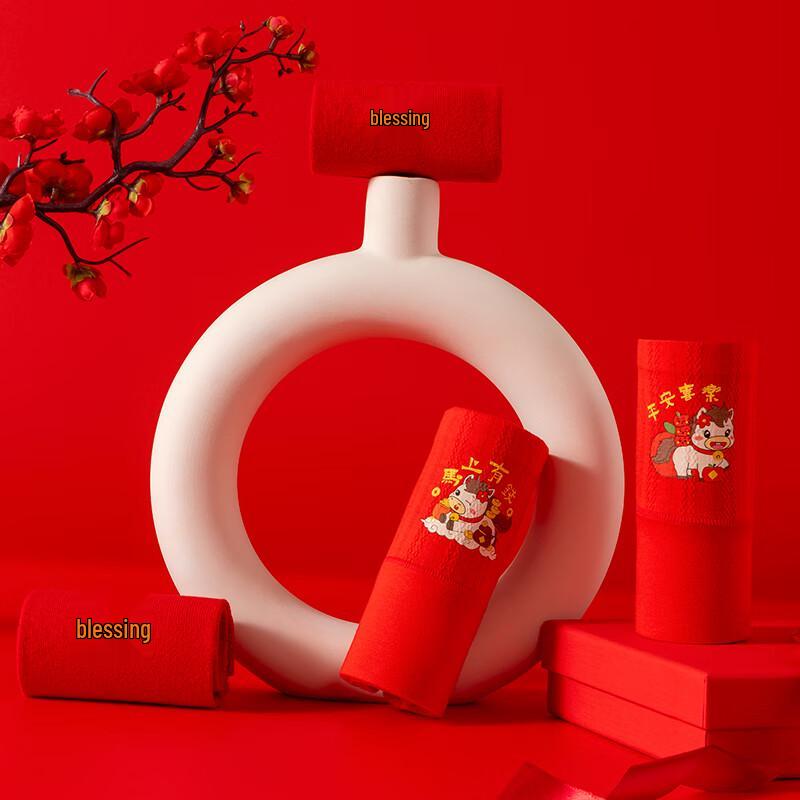 LangSha Women's Red Year of the Horse Underwear & Socks Set