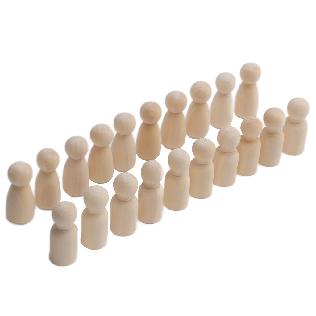20pcs Wooden Peg Dolls Uned Angel Shape Toddler Wood Doll Bodies for Children   Craft Toys Gifts Graffiti