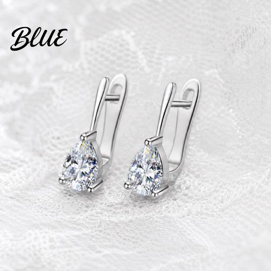 Long-lasting Shine Earrings 1 Pair Women Earrings Cubic Zirconia Drop-Shaped