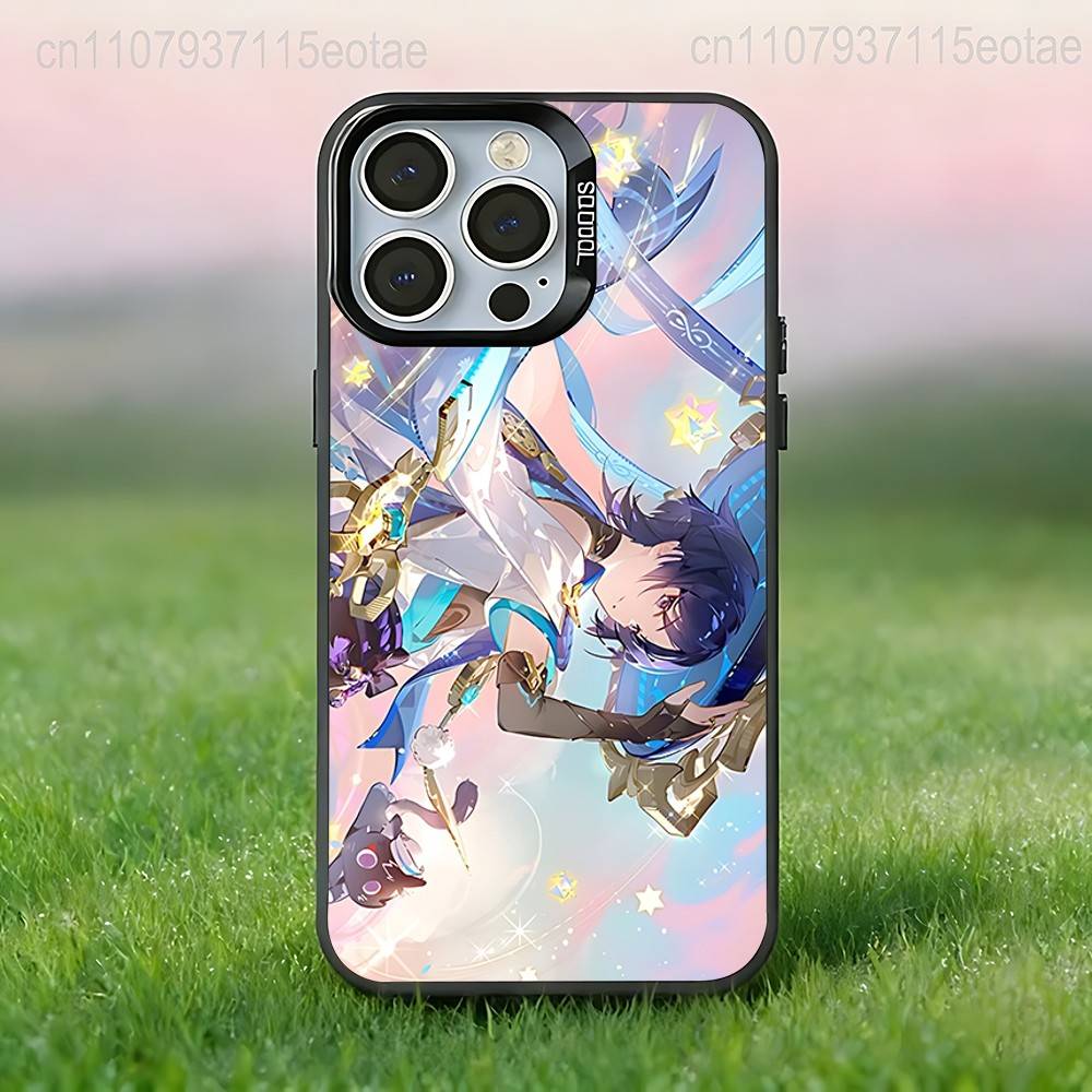 G-Genshin Impact Scaramouche Phone Case For iPhone 17,16,15,14,13,12,11,Pro,XS,Max,Plus,Mini,SE4,E Black Matte Shockproof Cover