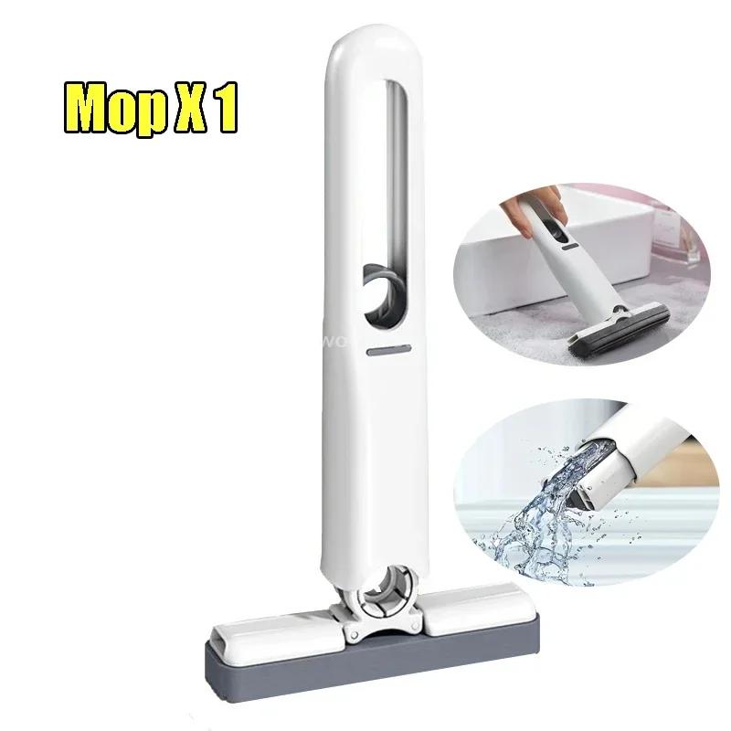 Mini Mop Cleaning Squeeze Floor Washing Mop Folding Powerful Squeeze Mini Mop Floor Washing Desk Window Car Clean Tools